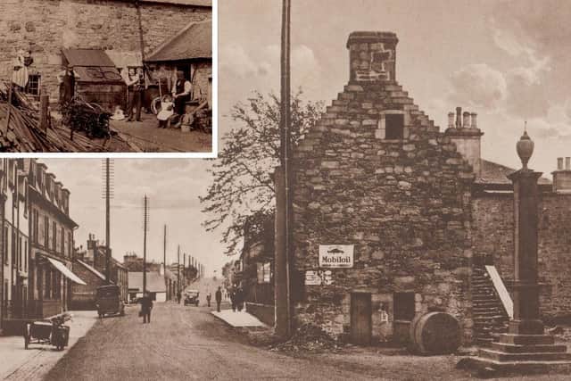 Old Tolbooth in Carnwath, had it survived, would have been the oldest of its kind in Scotland. Inset: the Carnwath Smiddy operated on site from the late 19th Century.
