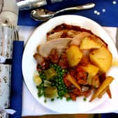 General view of a traditional Christmas Dinner on Christmas Day