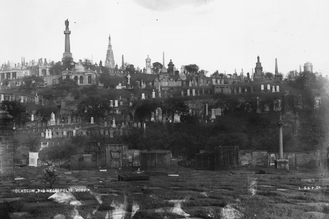 1890:  The Necropolis graveyard in Glasgow.