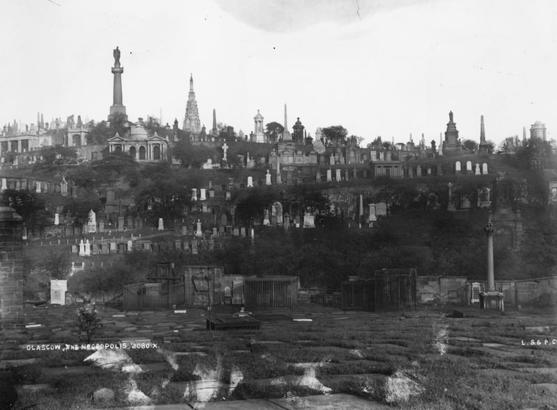 1890: The Necropolis graveyard in Glasgow.