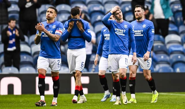Rangers players were dejected at full time after the 2-1 defeat to Motherwell