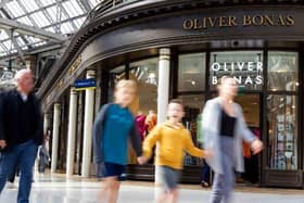 Shoppers at Glasgow Central Station