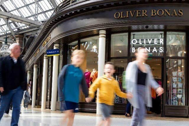 Shoppers at Glasgow Central Station
