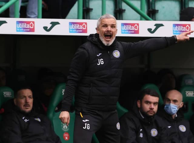 St Mirren manager Jim Goodwin during his side's victory over Hibernian at Easter Road. Photo by Alan Harvey / SNS Group