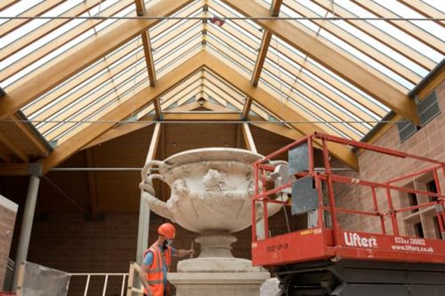 The Warwick Vase being cleaned. Copyright © CSG CIC Glasgow Museums and Libraries Collections