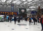 Rail passengers at Glasgow Central Station - Scotland's busiest - face disruption this morning. Picture: The Scotsman