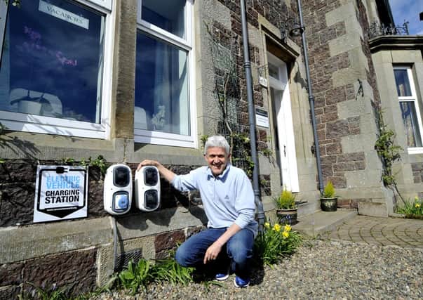 John Riley (56) - Elmsleigh Guest Lodge guesthouse, Biggar, first in Lanarkshire to install electric vehicle charging points and other energy efficient schemes in home
13/5/13