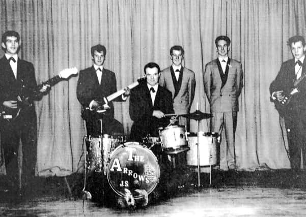 THE ARROWS: Pictured at a charity concert in the 'Kings Cinema' early 1960s are (from left) Pete Thomson, George McGra, Jack Speirs, Danny Goodwin, John McLure and Mickey Fisher.