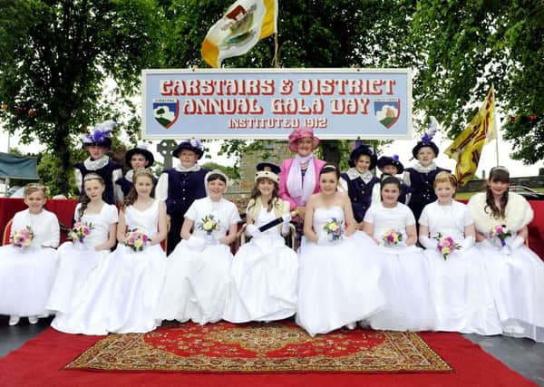 Courting favour...Carstairs Gala Queen Hollie Turner looks picture perfect, as do her 2013 courtiers (Pic Lindsay Addison)