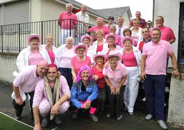 In the pink...and looking pretty good with a fantastic fundraising total at Coalburn Bowling Club Breast Cancer Campaign charity day (Pic Lindsay Addison)