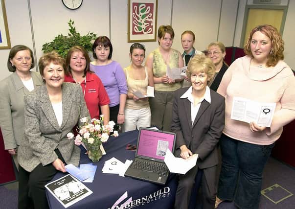Women's Aid: These women are pictured at the launch of a Women's Aid surgery in Cumbernauld College in May 2003.