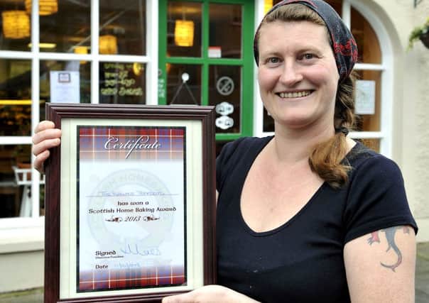 Kym Fletcher (38) with her Scottish Home Baking Award Wallace Tea Rooms Lanark