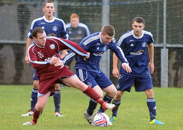 Action from Saturday's game between Cumbernauld United and Vale of Clyde.