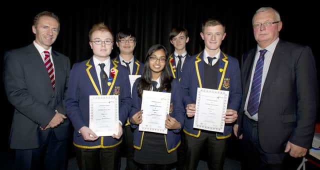 Greenfaulds High pupils with their award.
