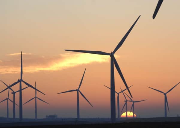 12/02/08,TSPL, Scotsman,News, Renewable energy, Wind farms, Wind Turbine, Wind power, Electricity.Power,. Sunset over Blacklaw Wind Farm, near Forth.  Pic Ian Rutherford
Blacklaw