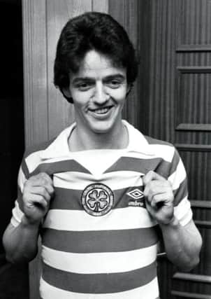 Happy days... for Frank McGarvey as he signs for Celtic  in March 1980.