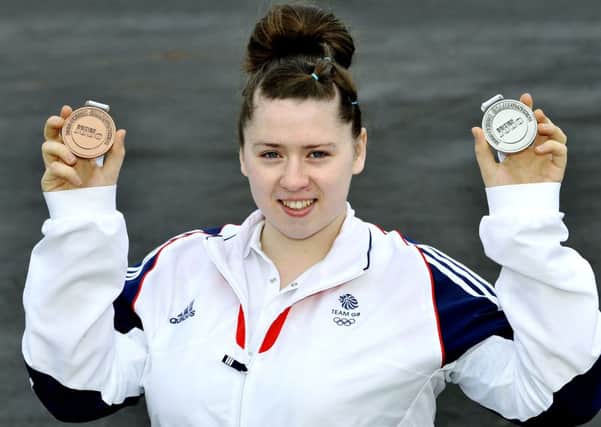 Medallist...Michelle Boyle with her two British medals