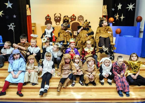 Team effort...Jesus' Christmas Party boasted a host of colourful characters at Victoria Park School in Carluke (Pic Andrew Wilson)