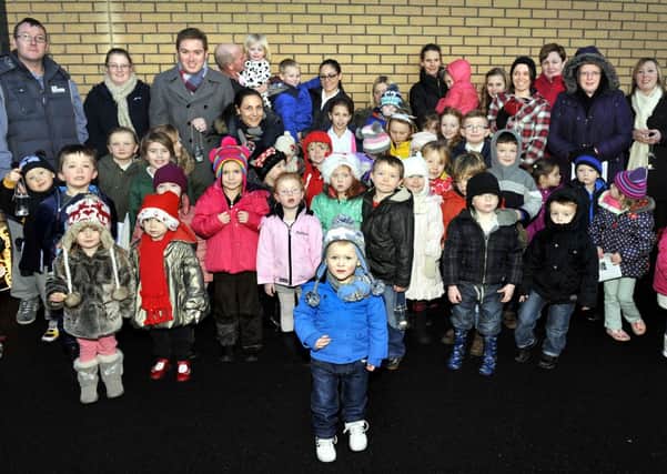 In fine voice...for carol singing at St Mary's Primary School in Lanark (Pic Lindsay Addison)