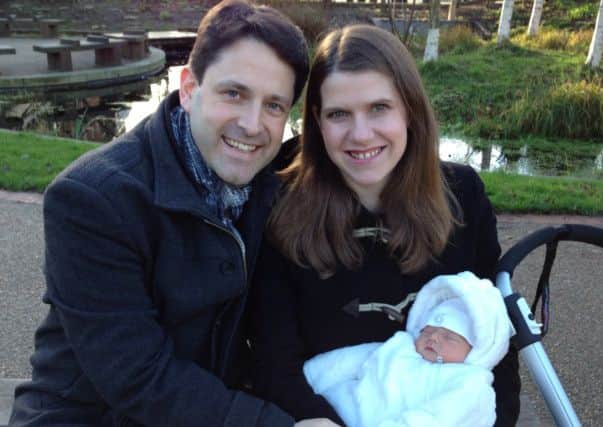 Jo Swinson and Duncan Hames with baby son Andrew