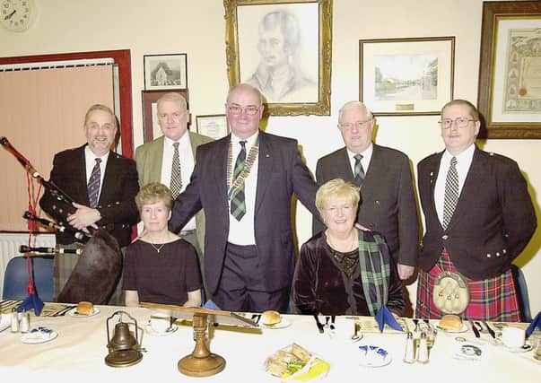 BARD'S BIRTHDAY: Top table guests at Cumbernauld Rotary Clubs annual Burns Supper held in the Roadside Hall, Cumbernauld Village, in 2004. (Pic ref. c6048)