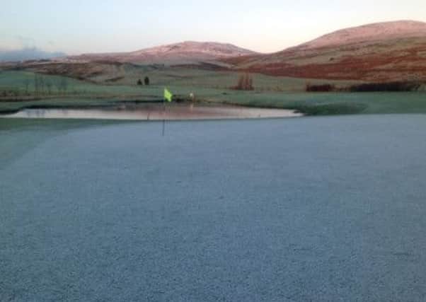 WINTRY: A frosty sixth green at Kilsyth Lennox Golf Club on Saturday.