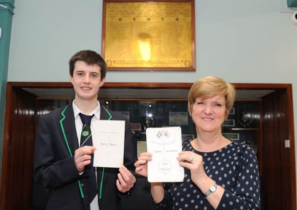 Librarian  Margaret Gilroy and sixth year pupil Scott McCartney have  been carrying out research on WWI.