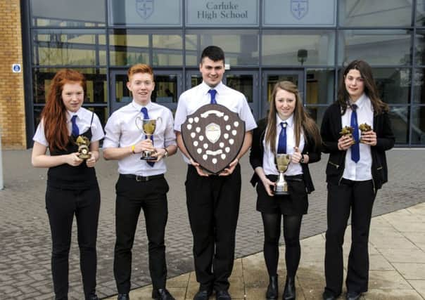 Winners...Carluke High School Lanarkshire Badminton Champions (pic by Andrew Wilson (C))