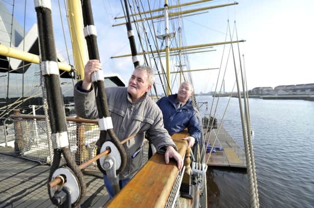 Service user Douglas and volunteer Harry take a trip to the Tall Ship.