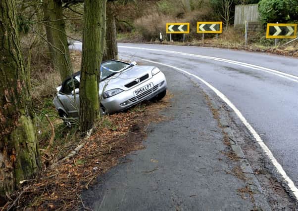 Car crash...on Cleghorn Road, Lanark