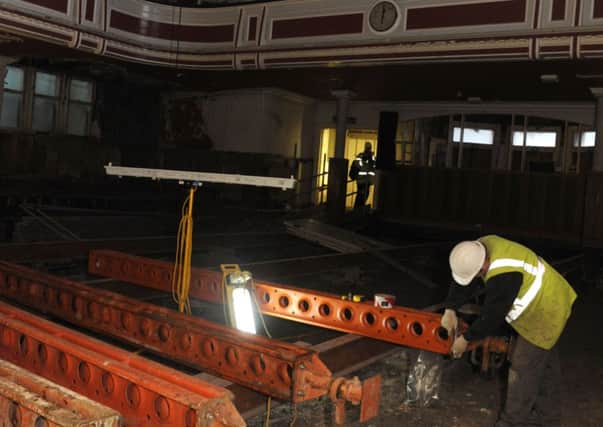 Kirkintilloch Town Hall, pictures of inside with workmen working
Photo by Emma Mitchell
12/2/14
