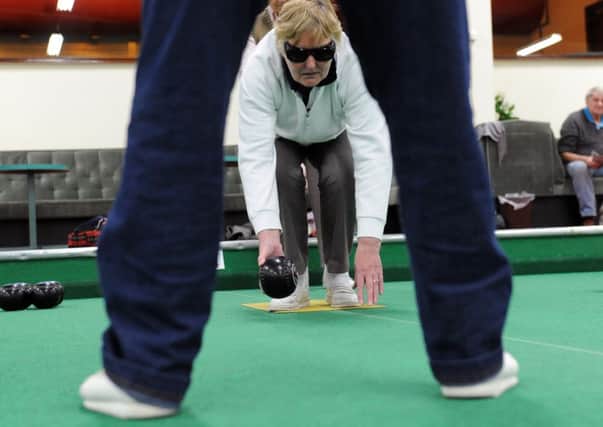 Pic Lisa McPhillips 13/02/2014
Cumbernauld Indoor Bowling, Feature on Blind Bowling