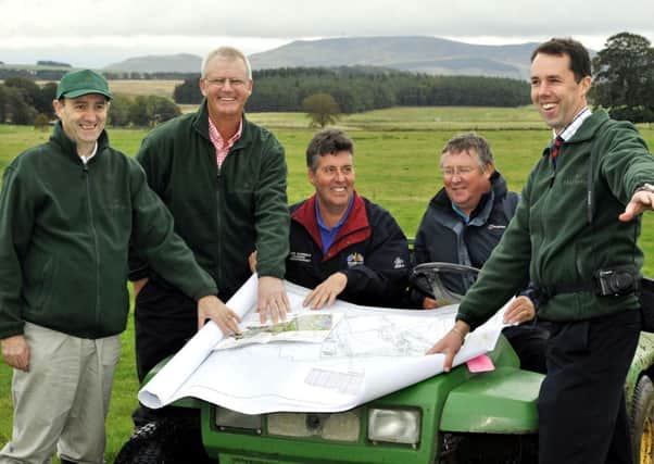 Fairway to go...Sandy Lyle (second left) and design team at the launch of the Kerswell golf development, Kerswell Mains near Carnwath (Pic Lindsay Addison)