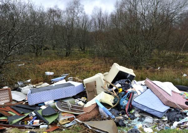Terrible sight...fly tipping between Coalburn and Waterside