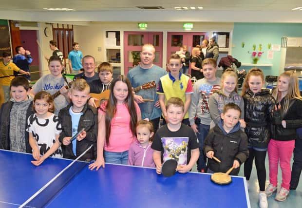 Some of the young people and volunteers at Moodiesburn Youth Club.