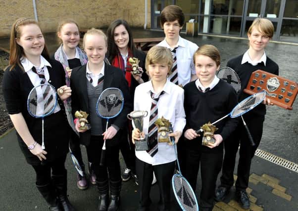 Trophy haul...from Lanark Grammar's badminton squad