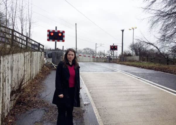 Aileen Campbell...at Cleghorn level crossing