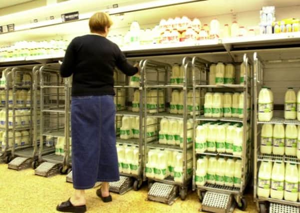 Supermarket stock...Asda milk display