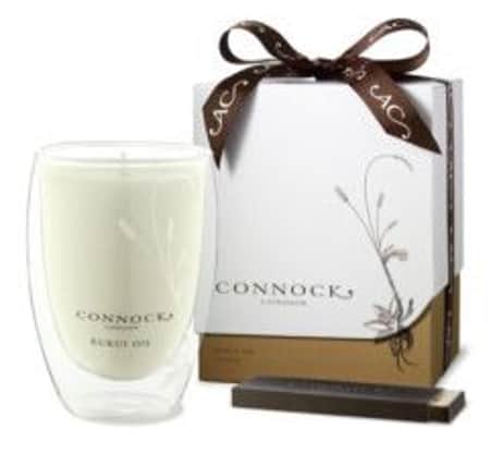 Connock London Scented Candle, a sensual blend of Hawaiian flowers including Gardenia and Jasmine blend.