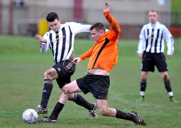 Action from Barrhill AFC's game against Grangemouth Rovers on Saturday.