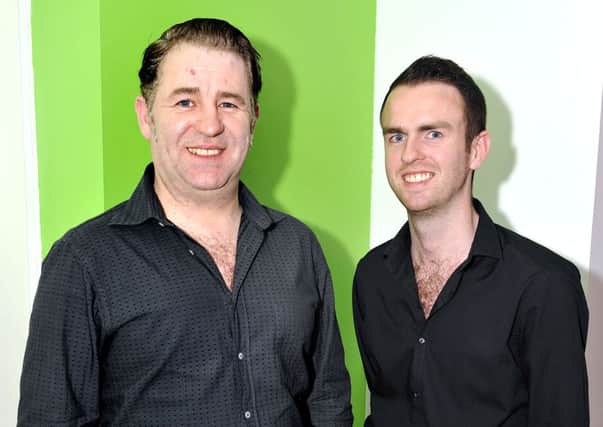 Cut above...Billy Hillan and Chris Casey of Raffine hairdressers (Pic by Lindsay Addison)