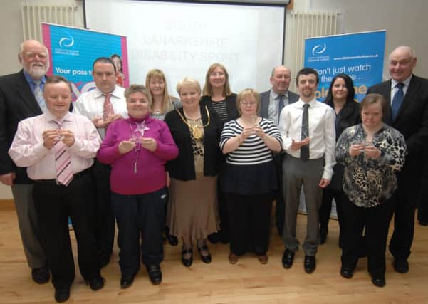 Prize people...award winners pictured with dignitaries including Provost Eileen Logan and Millar Stoddart