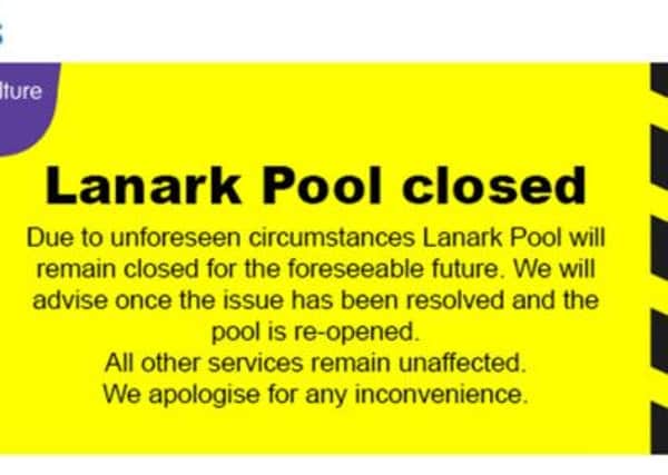 Shut...notice of Lanark Lifestyles closure a fortnight ago