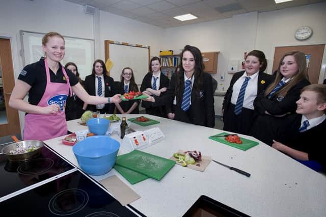 Kirkintilloch High, netball star Claire Brownie was visiting as part of the Champions in Schools initiative.