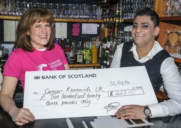 Cheque please...Abed handing over the cash