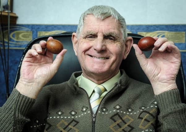 It's a cracker... Bob Kerr from Biggar tells the story of the 102-year-old Easter eggs (Pic Andrew Wilson)