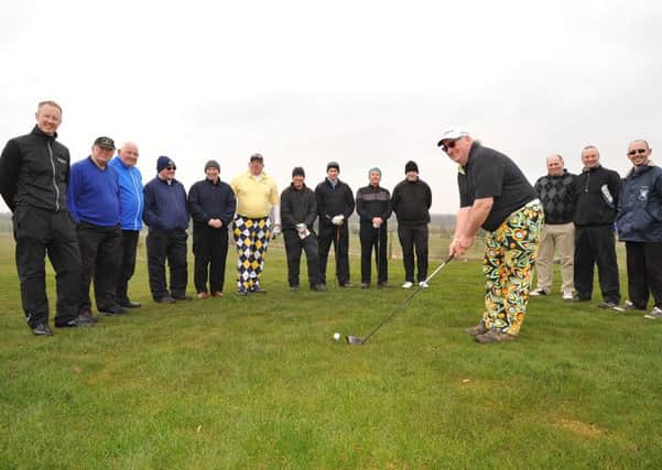 Tee off...captain George Simpson launches 2014 season at Mouse Valley (Pic by Roberto Cavieres)
