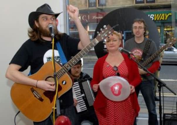 Corinna and Crawford marking the Southside Fringe HQ launch earlier this year  photo courtesy of Karen Diver.