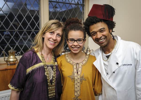 Taste of Morocco...Saoirse-Amria Anis (17) organised the evening to raise funds for her trip to Tanzania; she is pictured with mum Angel and dad Fouad (Pic Andrew Wilson)