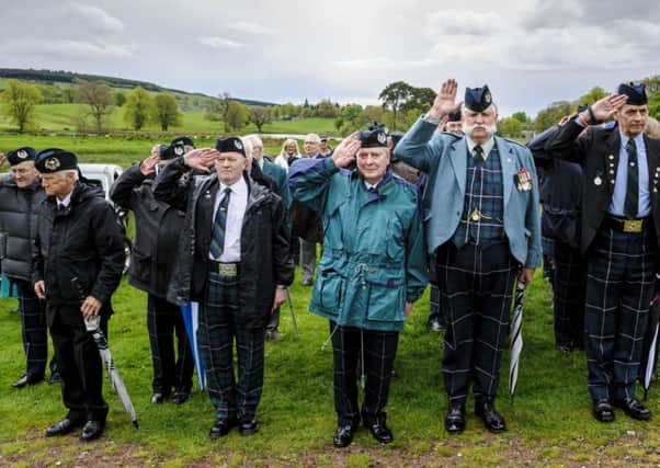 Salute...to their fallen comrades at the Cameronian Scottish Rifles Conventicle at Douglas Castle  (Pic Andrew Wilson)
